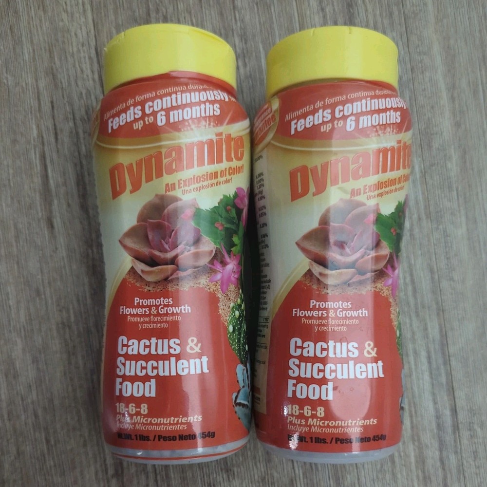 Dynamite Cactus Succulent Plant Food 18-6-8 Fertilizer 1 lb Lot of 2 New