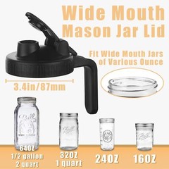 Mason Jar Pour Spout Lid for Wide Mouth Mason Jars,Leak Proof Sealing Lid,2-Pack