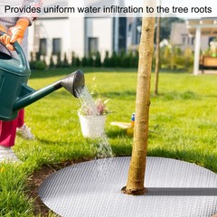 2pcs Tree Mulch Ring 28.3″ Non-Woven Round Tree Protector Weed Barrier, Silver