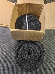 (QTY 2) Black Rubber Mulch Roll 120 in x 4 in for Landscaping Mulch Pathway Mat