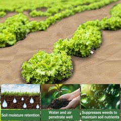 60 x 4 Ft Biodegradable Paper Weed Barrier, Garden Paper Weed Barrier with U-…
