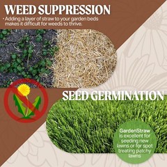 HealthiStraw GardenStraw, All-Natural Garden Straw Mulch, 3 cu ft (4 Pack)