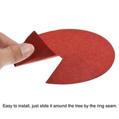 12pcs 5.4″ Mulch Ring Round Nonwoven Mat Tree Cover Garden Plant Obstacle, Red