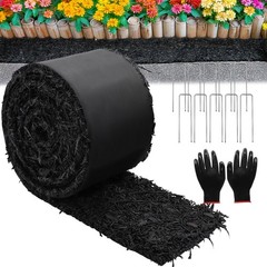 Zatozkar 1 Pcs 10 Ft Long Rubber Mulch Landscaping Garden Mulch Black Roll