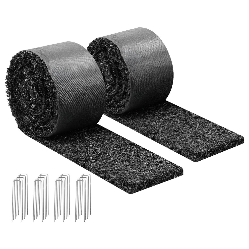 Uimoso Rubber Mulch Roll 120 x 4.5in for Landscaping Border Pathway Mat 2 Rolls