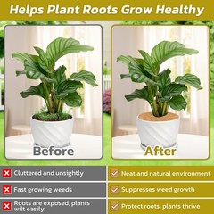 4pcs Coconut Fiber Mulch Ring Tree Plant Protector Mat, 11.8 Inch Natural Coc…