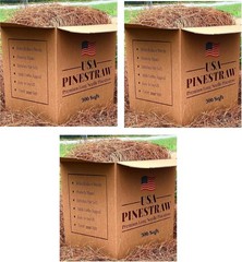 Long Needle Pine Straw Mulch – 100 Sqft Coverage 2 Set – Premium USA Harvested