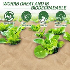60 x 4 Ft Biodegradable Paper Weed Barrier, Garden Paper Weed Barrier with U-…