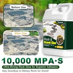 Rock Glue for Landscaping – Strong Pea Gravel Glue & Stone Glue Mulch 1 Gallon