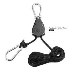 4Pcs 1/8″ Grow Light Ratchet Rope Hanger Yoyo for Grow Light Fixtures Gardening