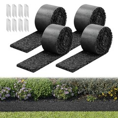 VEVOR Rubber Mulch Roll 4 Pack 120 x 4.5in for Landscaping Mulch Pathway Mat