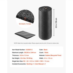 Uimoso Recycled Rubber Mulch Mat Roll 96 x 22 in Garden Pathway Ground Cover