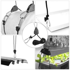 4Pcs 1/8″ Grow Light Ratchet Rope Hanger Yoyo for Grow Light Fixtures Gardening