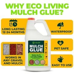 ECO LIVING SOLUTIONS Mulch Glue for Landscaping – Rock & 1 gallon, White