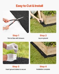 VEVOR Rubber Mulch Roll 6 Pack 120 x 4.5in Landscaping Garden Mulch Pathway Mat
