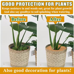 6-Piece 17.8 In. Brown Coconut Fibers Mulch Ring Tree Protector Mat for Tree Pro